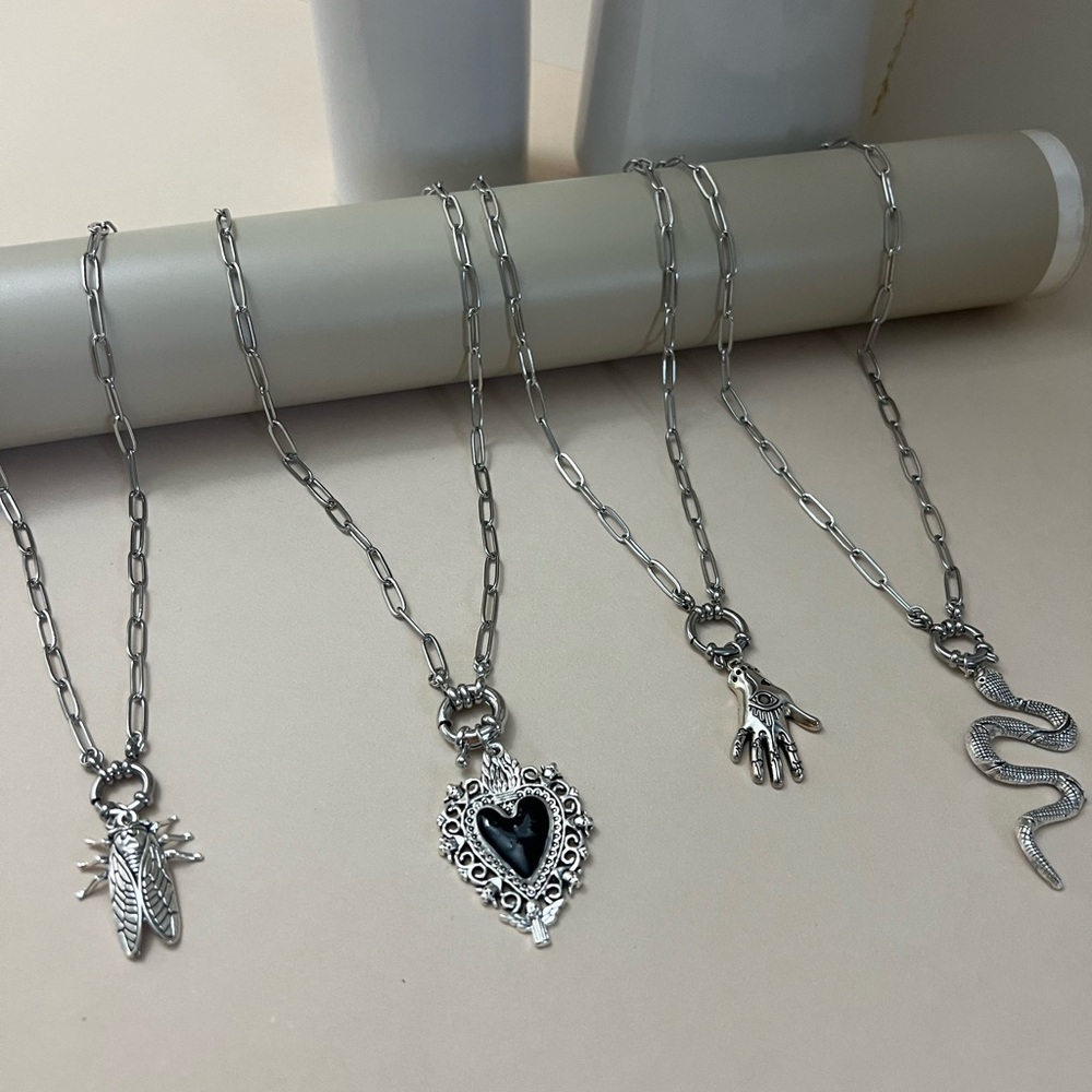 Edgy Whimsigoth Chain Necklace - Gothic Witchy Chic Pendant Necklace